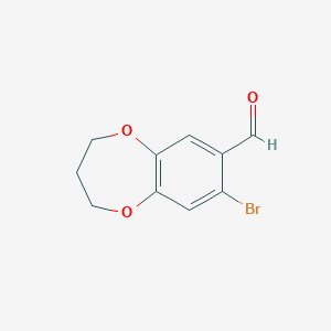 molecular formula C10H9BrO3 B1465409 8-溴-3,4-二氢-2H-苯并[b][1,4]二氧杂环庚-7-甲醛 CAS No. 1340157-48-3