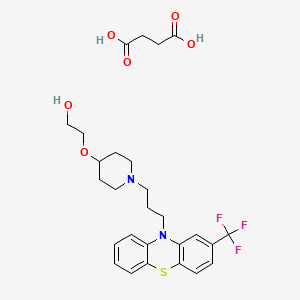 molecular formula C27H33F3N2O6S B14654225 butanedioic acid;2-[1-[3-[2-(trifluoromethyl)phenothiazin-10-yl]propyl]piperidin-4-yl]oxyethanol CAS No. 40255-58-1