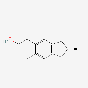 molecular formula C14H20O B14654265 2-[(2R)-2,4,6-Trimethyl-2,3-dihydro-1H-inden-5-yl]ethan-1-ol CAS No. 52556-67-9