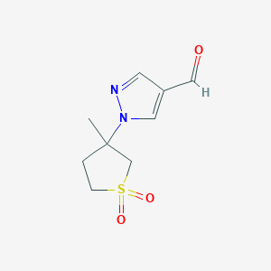 molecular formula C9H12N2O3S B1465429 1-(3-methyl-1,1-dioxo-1lambda6-thiolan-3-yl)-1H-pyrazole-4-carbaldehyde CAS No. 1184038-95-6