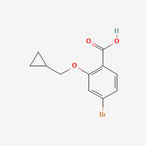 molecular formula C11H11BrO3 B1465434 4-Bromo-2-(cyclopropylmethoxy)benzoic acid CAS No. 1094474-68-6