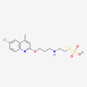 Ethanethiol, 2-(3-(6-chloro-4-methyl-2-quinolyloxy)propyl)amino-, hydrogen sulfate (ester)