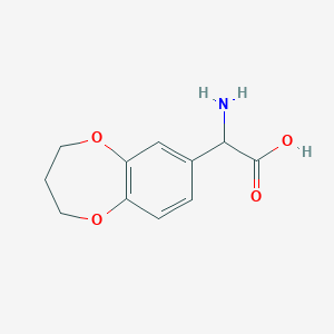 molecular formula C11H13NO4 B1465456 2-氨基-2-(3,4-二氢-2H-苯并[b][1,4]二氧戊环-7-基)乙酸 CAS No. 1218427-39-4