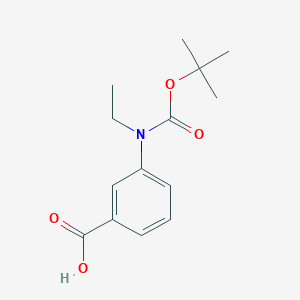 molecular formula C14H19NO4 B1465477 3-[(tert-Butoxycarbonyl)(ethyl)amino]benzoic acid CAS No. 231958-05-7