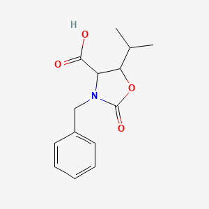 molecular formula C14H17NO4 B1465482 3-Benzyl-5-isopropyl-2-oxo-1,3-oxazolidine-4-carboxylic acid CAS No. 1269442-37-6