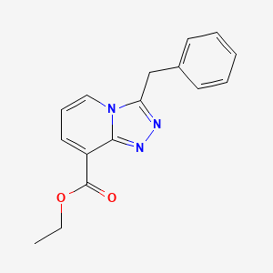 molecular formula C16H15N3O2 B1465506 Ethyl 3-benzyl[1,2,4]triazolo[4,3-a]pyridine-8-carboxylate CAS No. 1353506-72-5