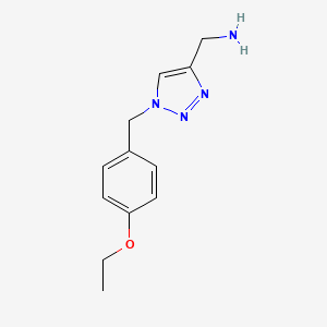 molecular formula C12H16N4O B1465512 {1-[(4-ethoxyphenyl)methyl]-1H-1,2,3-triazol-4-yl}methanamine CAS No. 1270863-34-7