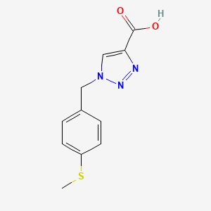molecular formula C11H11N3O2S B1465513 1-{[4-(methylsulfanyl)phenyl]methyl}-1H-1,2,3-triazole-4-carboxylic acid CAS No. 1272962-14-7