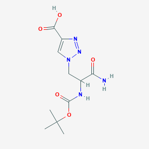 1-{3-Amino-2-[(tert-butoxycarbonyl)amino]-3-oxopropyl}-1H-1,2,3-triazole-4-carboxylic acid