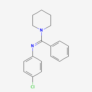 (E)-N-(4-Chlorophenyl)-1-phenyl-1-(piperidin-1-yl)methanimine