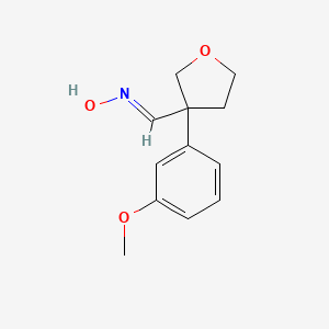 molecular formula C12H15NO3 B1465556 3-(3-Methoxyphenyl)tetrahydro-3-furancarbaldehyde oxime CAS No. 1353519-43-3