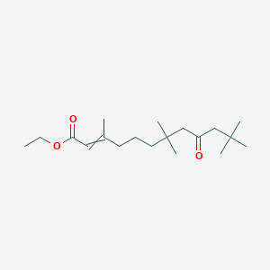 molecular formula C19H34O3 B14655571 Ethyl 3,7,7,11,11-pentamethyl-9-oxododec-2-enoate CAS No. 51170-60-6