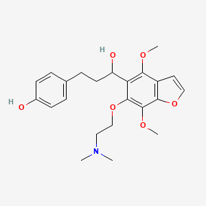 molecular formula C23H29NO6 B14655584 5-Benzofuranmethanol, 4,7-dimethoxy-6-(2-(dimethylamino)ethoxy)-alpha-(2-(4-hydroxyphenyl)ethyl)- CAS No. 40680-85-1