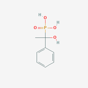 molecular formula C8H11O4P B14655599 Phosphonic acid, (1-hydroxy-1-phenylethyl)- CAS No. 50655-82-8