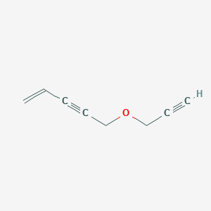 molecular formula C8H8O B14655617 5-[(Prop-2-yn-1-yl)oxy]pent-1-en-3-yne CAS No. 42502-47-6