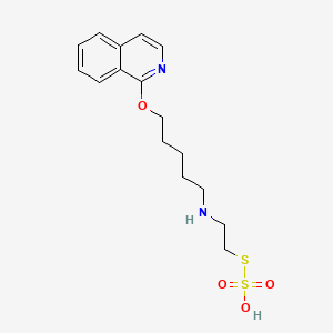 molecular formula C16H22N2O4S2 B14655633 S-2-((5-(1-Isoquinolyloxy)pentyl)amino)ethyl hydrogen thiosulfate CAS No. 41287-45-0