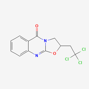 molecular formula C12H9Cl3N2O2 B14655718 2-(2,2,2-Trichloroethyl)-2,3-dihydro-5H-[1,3]oxazolo[2,3-b]quinazolin-5-one CAS No. 52727-53-4