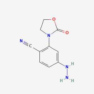 4-Hydrazino-2-(2-oxo-1,3-oxazolidin-3-yl)benzonitrile