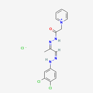 N-[(Z)-[(1Z)-1-[(3,4-dichlorophenyl)hydrazinylidene]propan-2-ylidene]amino]-2-pyridin-1-ium-1-ylacetamide;chloride