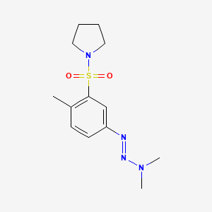 molecular formula C13H20N4O2S B14655836 1-{5-[(1E)-3,3-Dimethyltriaz-1-en-1-yl]-2-methylbenzene-1-sulfonyl}pyrrolidine CAS No. 50499-16-6