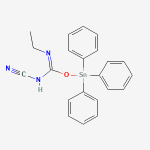 {(E)-(Ethylimino)[(triphenylstannyl)oxy]methyl}cyanamide