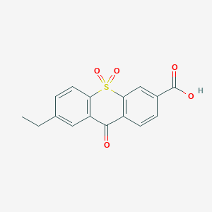 molecular formula C16H12O5S B14655875 7-Ethyl-9,10,10-trioxo-9,10-dihydro-10lambda~6~-thioxanthene-3-carboxylic acid CAS No. 51798-19-7