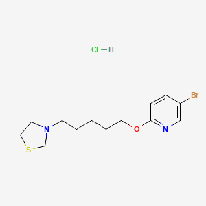 molecular formula C13H20BrClN2OS B14655893 Thiazolidine, 3-(5-(5-bromo-2-pyridyloxy)pentyl)-, hydrochloride CAS No. 41287-83-6