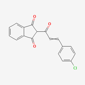 molecular formula C18H11ClO3 B14655913 2-[3-(4-Chlorophenyl)acryloyl]-1H-indene-1,3(2H)-dione CAS No. 52679-64-8