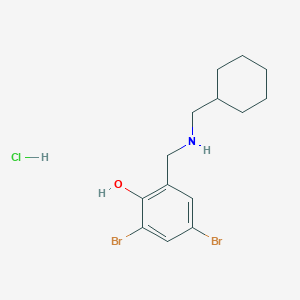 molecular formula C14H20Br2ClNO B14655914 2,4-Dibromo-6-[(cyclohexylmethylamino)methyl]phenol;hydrochloride CAS No. 52702-47-3