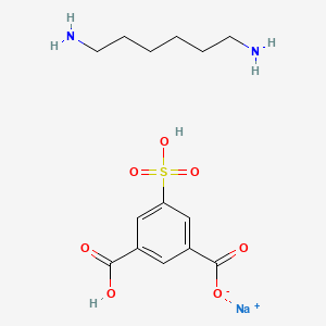 molecular formula C14H21N2NaO7S B14655940 sodium;3-carboxy-5-sulfobenzoate;hexane-1,6-diamine CAS No. 51178-75-7