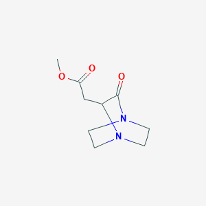 molecular formula C9H14N2O3 B1465596 Methyl 2-(3-oxo-1,4-diazabicyclo[2.2.2]oct-2-yl)acetate CAS No. 1219395-76-2