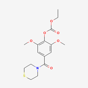 Carbonic acid, 2,6-dimethoxy-4-(4-thiomorpholinylcarbonyl)phenyl ethyl ester