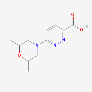 molecular formula C11H15N3O3 B1465598 6-(2,6-Dimethylmorpholino)pyridazine-3-carboxylic acid CAS No. 1178354-03-4