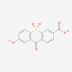 molecular formula C15H10O6S B14655986 7-Methoxy-9,10,10-trioxo-9,10-dihydro-10lambda~6~-thioxanthene-3-carboxylic acid CAS No. 51763-15-6