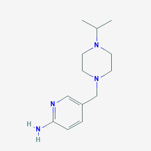 molecular formula C13H22N4 B1465603 5-{[4-(Propan-2-yl)piperazin-1-yl]methyl}pyridin-2-amine CAS No. 1274093-12-7
