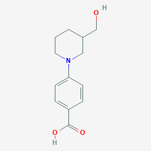 molecular formula C13H17NO3 B1465604 4-[3-(Hydroxymethyl)piperidin-1-yl]benzoic acid CAS No. 1270983-13-5