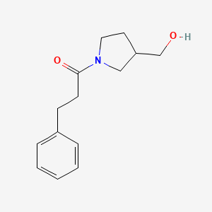 molecular formula C14H19NO2 B1465605 1-[3-(Hydroxymethyl)pyrrolidin-1-yl]-3-phenylpropan-1-one CAS No. 1274750-29-6