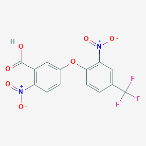 molecular formula C14H7F3N2O7 B14656097 2-Nitro-5-[2-nitro-4-(trifluoromethyl)phenoxy]benzoic acid CAS No. 51282-76-9