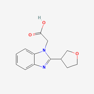 molecular formula C13H14N2O3 B1465615 2-[2-(oxolan-3-yl)-1H-1,3-benzodiazol-1-yl]acetic acid CAS No. 1306226-56-1