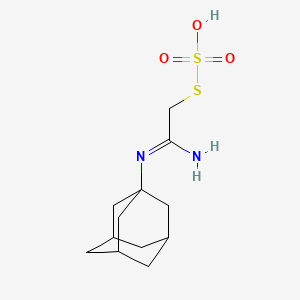 molecular formula C12H20N2O3S2 B14656154 Methanethiol, (N-1-adamantyl)amidino-, hydrogen sulfate (ester) CAS No. 40283-70-3