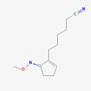 molecular formula C12H18N2O B14656221 6-[5-(Methoxyimino)cyclopent-1-EN-1-YL]hexanenitrile CAS No. 52477-87-9