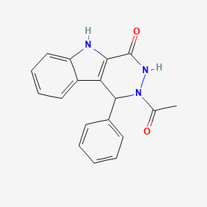 molecular formula C18H15N3O2 B14656226 2-Acetyl-1-phenyl-1,2,3,5-tetrahydro-4H-pyridazino[4,5-b]indol-4-one CAS No. 51916-96-2