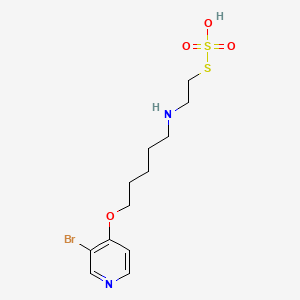 molecular formula C12H19BrN2O4S2 B14656229 S-2-((5-(3-Bromo-4-pyridyloxy)pentyl)amino)ethyl hydrogen thiosulfate CAS No. 41287-18-7