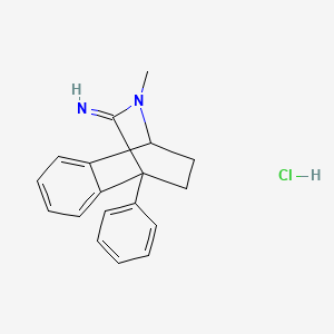 molecular formula C18H19ClN2 B14656297 1,2,3,4-Tetrahydro-1,4-ethano-3-imino-2-methyl-4-phenylisoquinoline hydrochloride CAS No. 52371-25-2