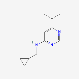 molecular formula C11H17N3 B1465632 N-(cyclopropylmethyl)-6-(propan-2-yl)pyrimidin-4-amine CAS No. 1251144-35-0