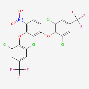 molecular formula C20H7Cl4F6NO4 B14656339 1,1'-[(4-Nitro-1,3-phenylene)bis(oxy)]bis[2,6-dichloro-4-(trifluoromethyl)benzene] CAS No. 50594-84-8