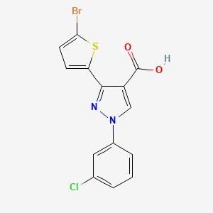3-(5-bromothiophen-2-yl)-1-(3-chlorophenyl)-1H-pyrazole-4-carboxylic acid