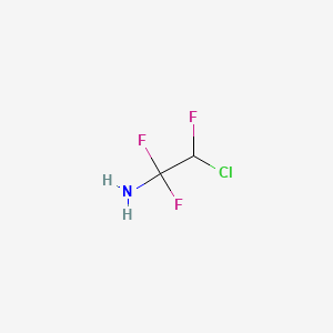 molecular formula C2H3ClF3N B14656371 2-Chloro-1,1,2-trifluoroethan-1-amine CAS No. 40062-89-3