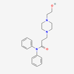 molecular formula C21H27N3O2 B14656395 1-Piperazinepropionamide, N,N-diphenyl-4-(2-hydroxyethyl)- CAS No. 52849-87-3