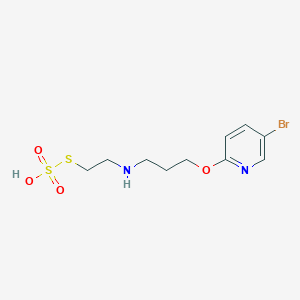 molecular formula C10H15BrN2O4S2 B14656417 S-2-((3-(5-Bromo-2-pyridyloxy)propyl)amino)ethyl hydrogen thiosulfate CAS No. 41286-94-6